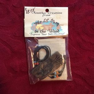 NWT. Handmade Wood Necklace